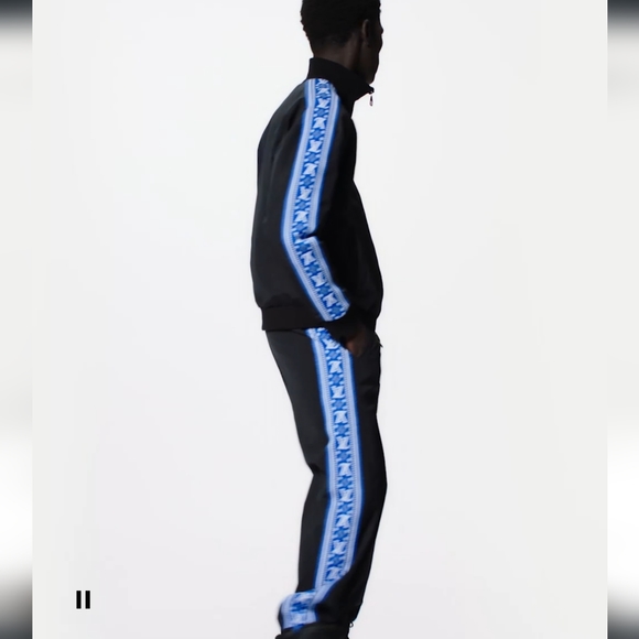 NWOT**LV FAIR ISLE STRIPES NYLON TRACKSUIT** Jacket & Pants - Picture 3 of 5